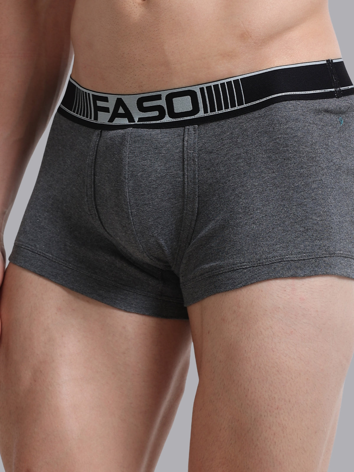 Faso Men's Cotton Neon Outer Elastic Trunk (Pack of 2)