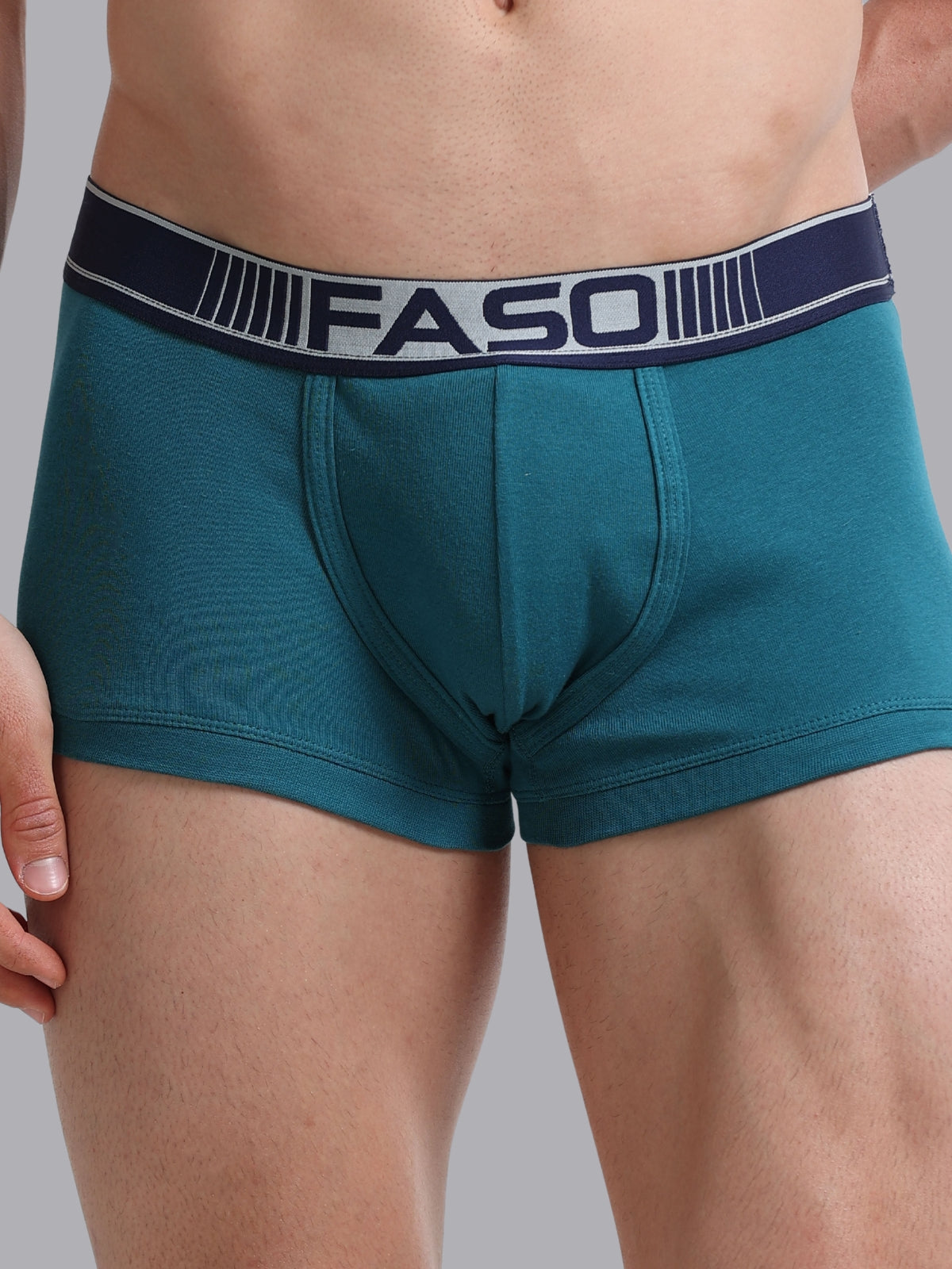 Faso Men's Cotton Neon Outer Elastic Trunk (Pack of 2)