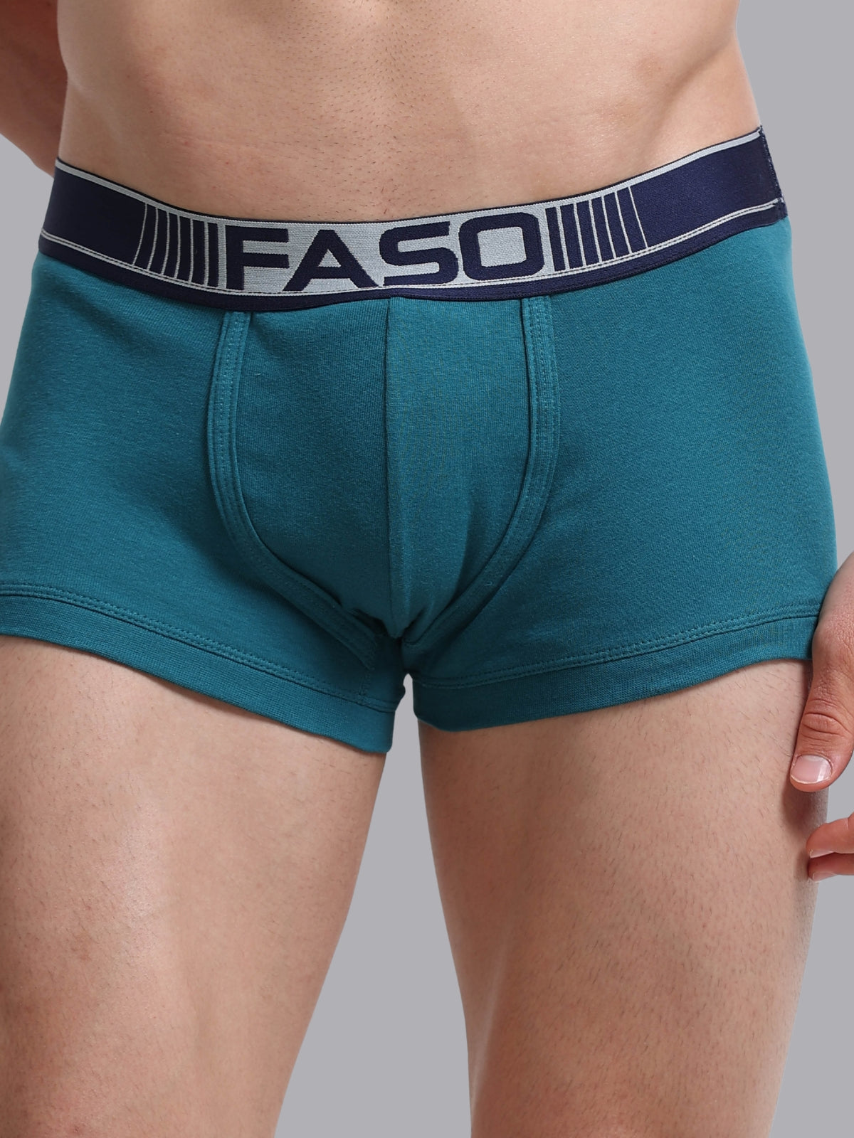 Faso Men's Cotton Neon Outer Elastic Trunk (Pack of 2)