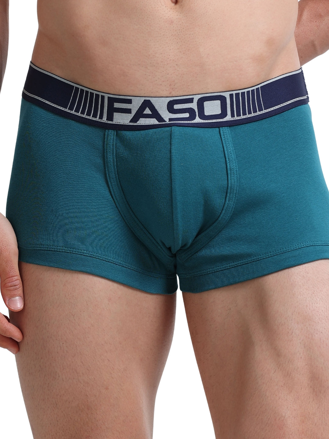 Faso Men's Cotton Neon Outer Elastic Trunk (Pack of 2)