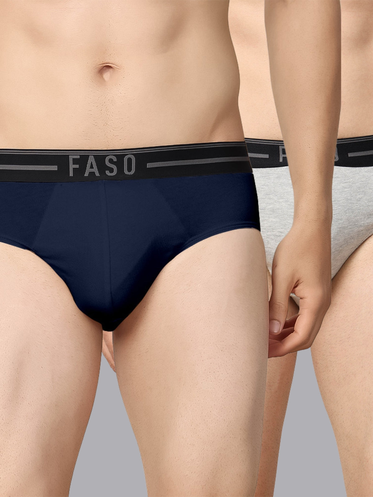 Faso Men's Cotton Outer Elastic Brief(Pack of 2)
