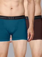 Faso Men's Cotton Outer Elastic Trunk (Pack of 2)