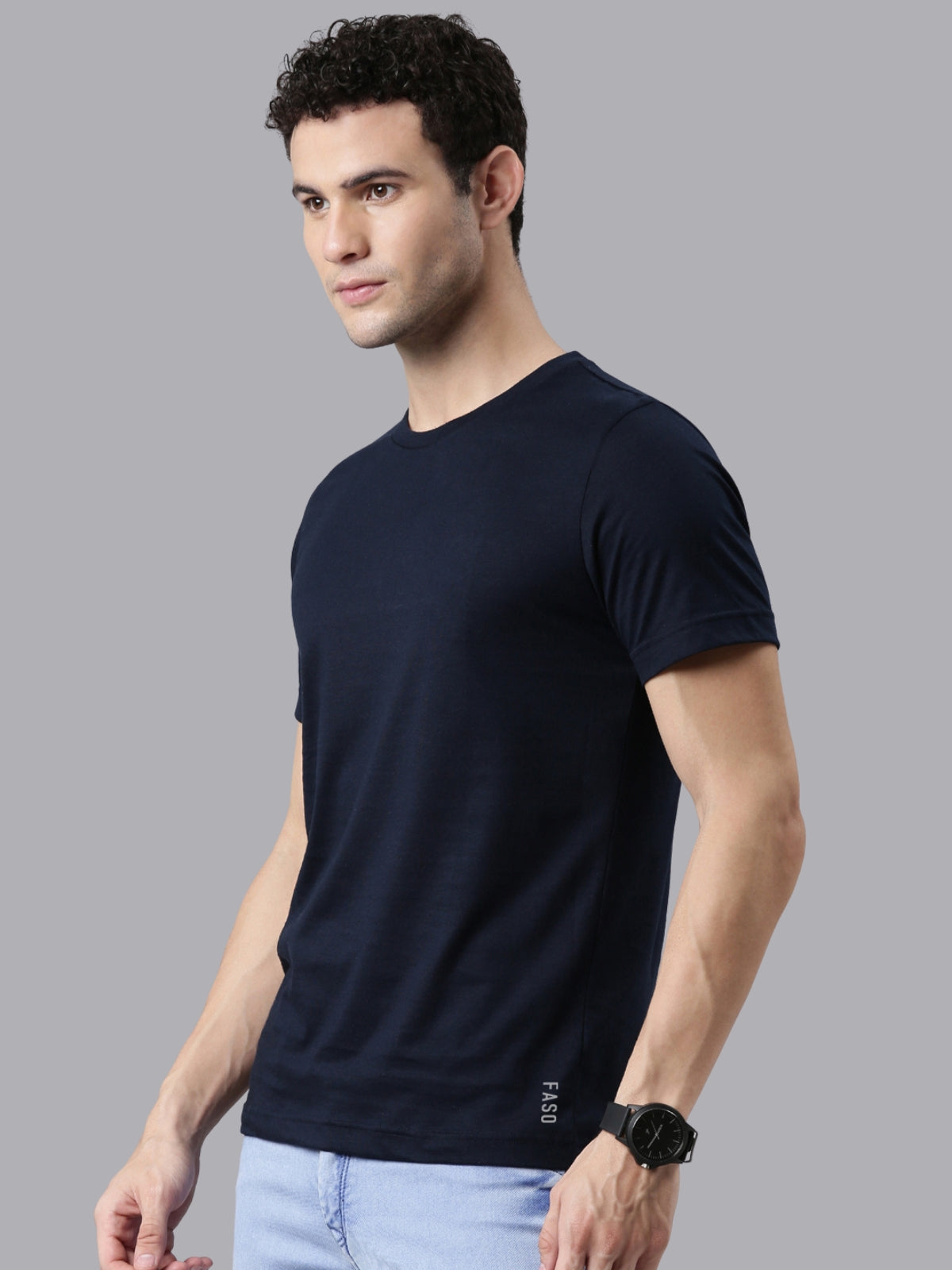 FASO Men’s Cotton Crew Neck Casual T-Shirt