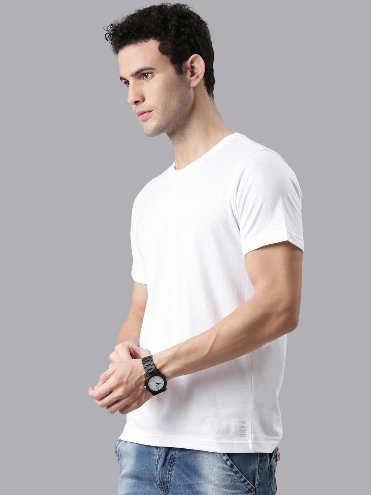 FASO Men’s Cotton Crew Neck Casual T-Shirt