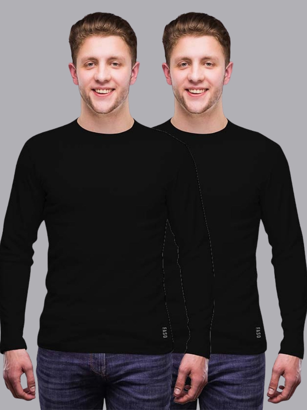 FASO Men’s Full Sleeve T-Shirt Pack of 2