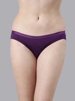 Faso Women's Cotton Outer Elastic Bikini (Pack of 3)