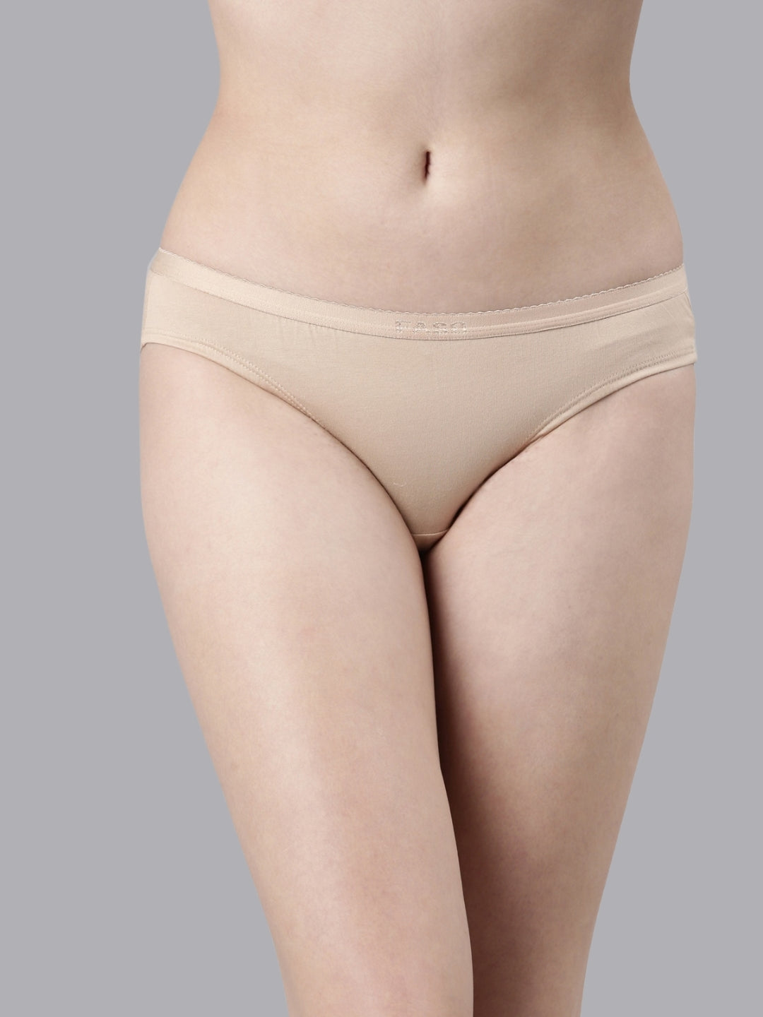 Faso Women's Cotton Outer Elastic Bikini (Pack of 3)