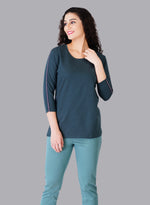 Faso Women's Cotton 3/4 Sleeve T-Shirt