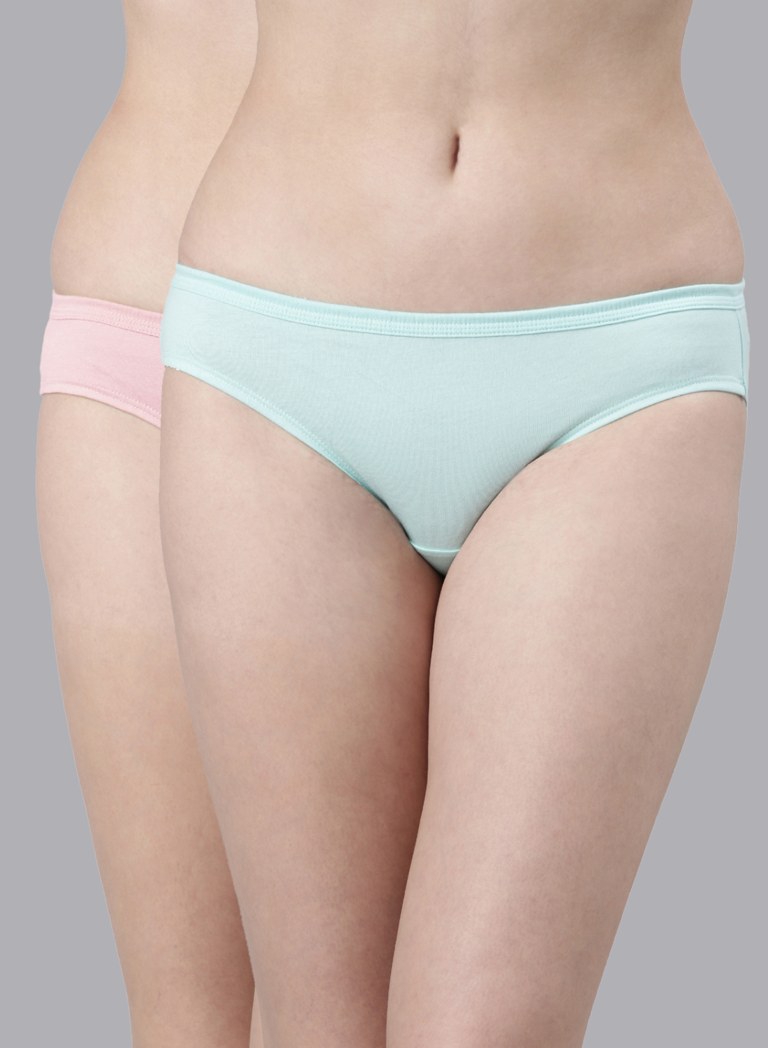 Faso Women's Cotton Inner Elastic Bikini (Pack of 2)