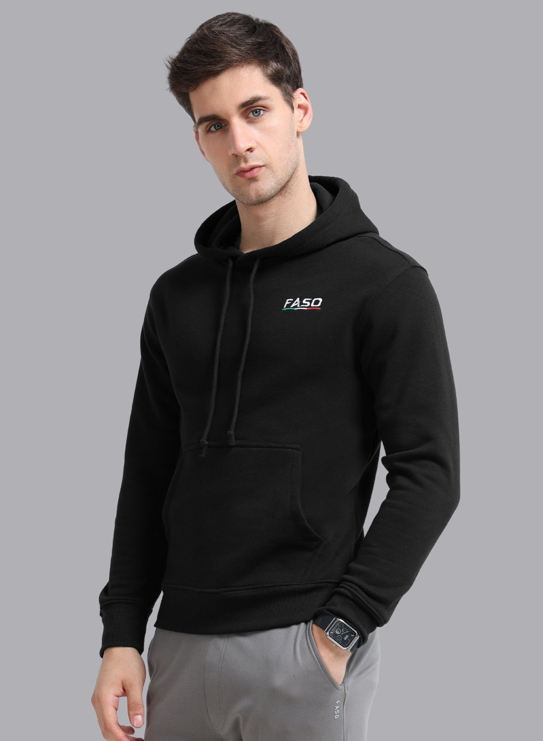 FASO Men’s Premium Fleece Hooded Sweatshirt