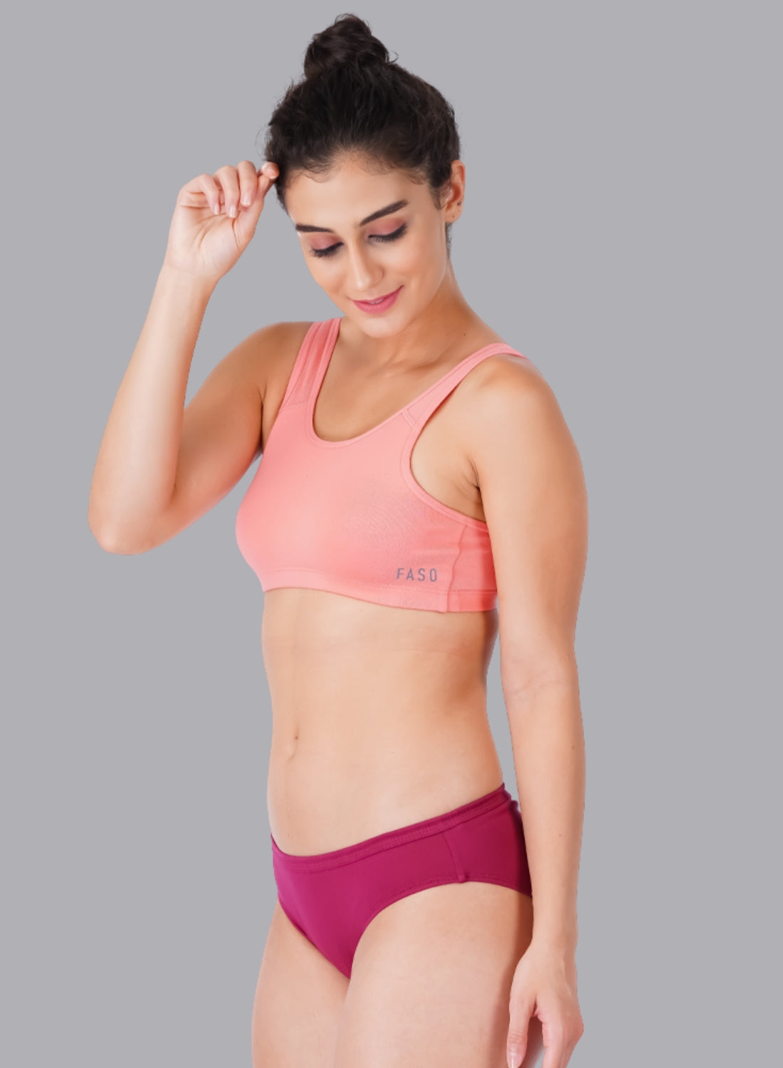 Faso Women's Cotton Beginners Sports Bra