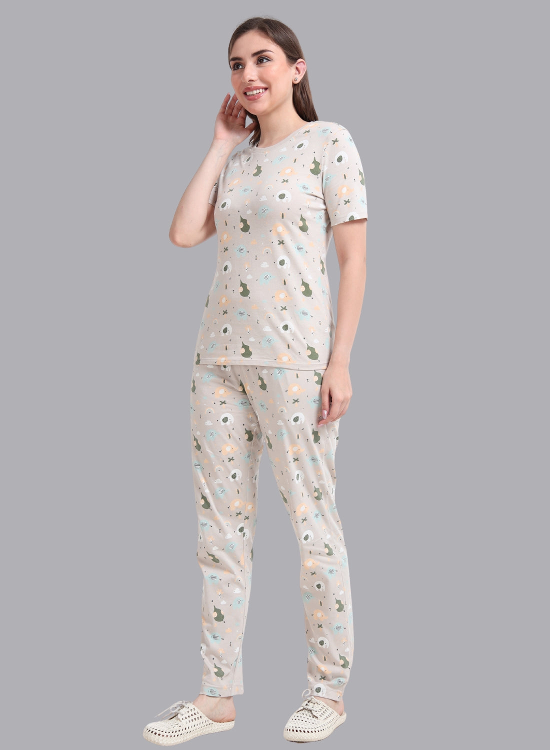Faso Women's Cotton Printed Pyjama Set