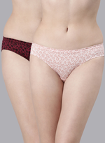 Faso Women's Cotton Inner Elastic Bikini (Pack of 2)