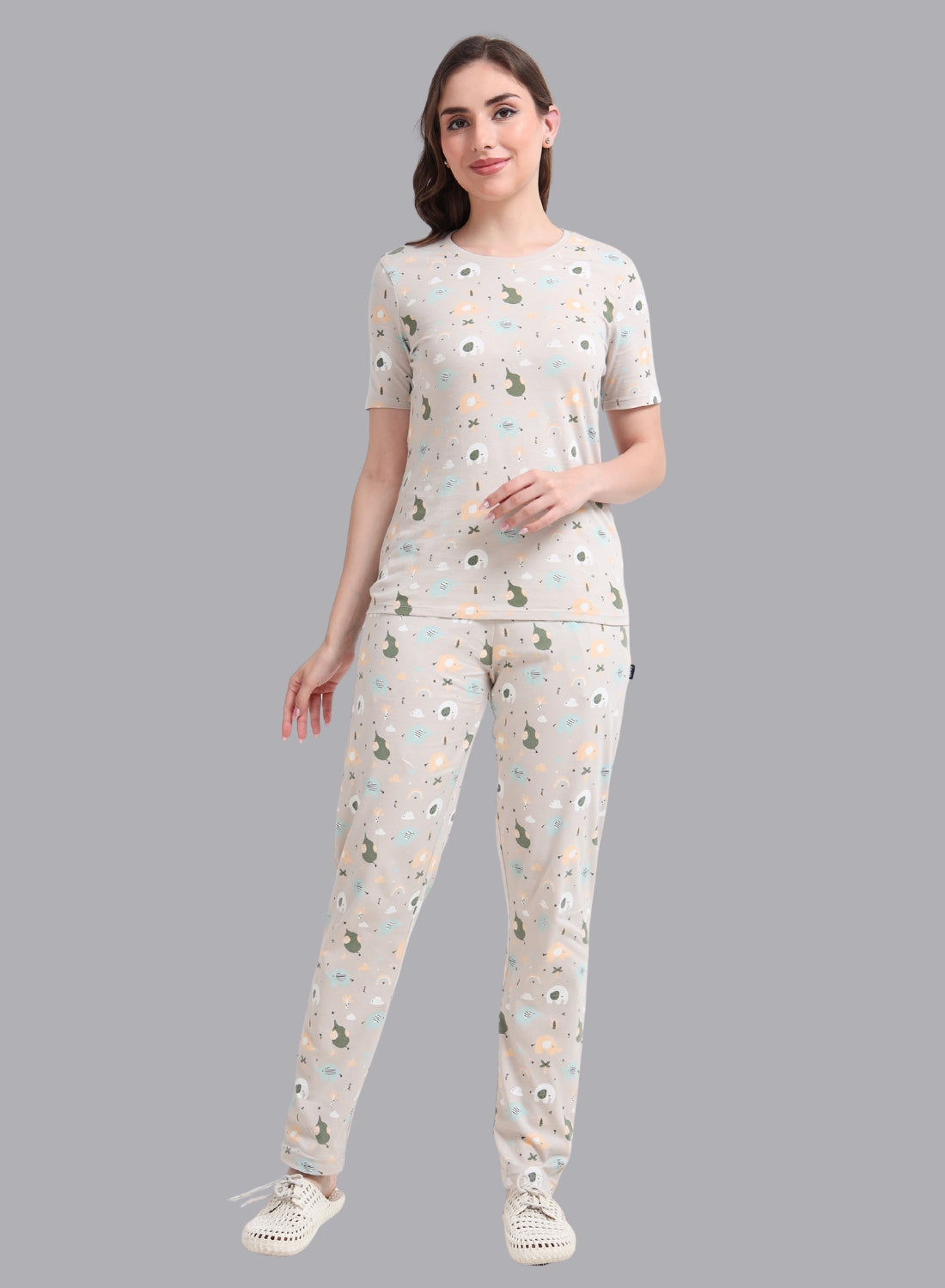 Faso Women's Cotton Printed Pyjama Set