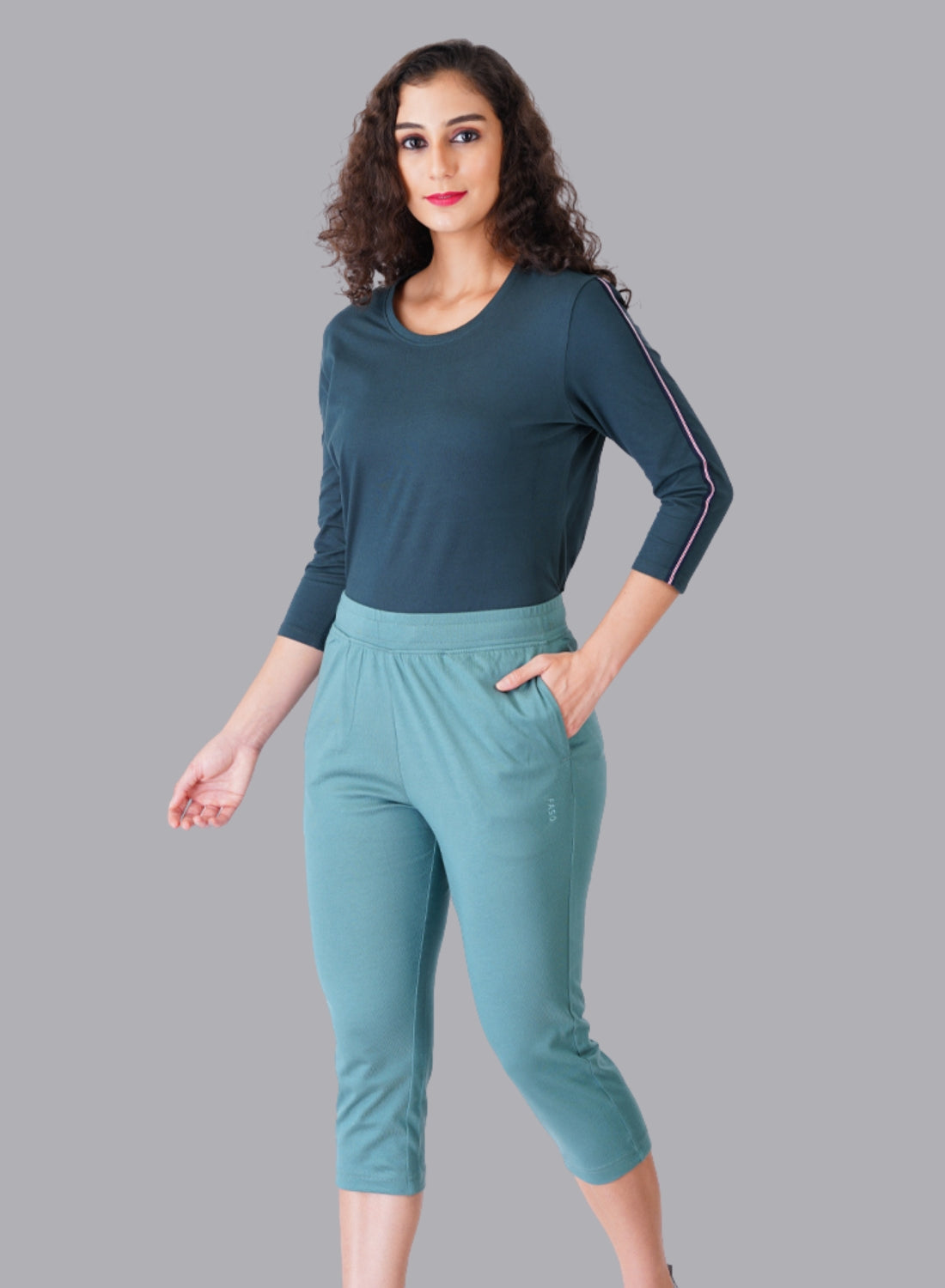 Faso Women's Cotton Loungewear Capri