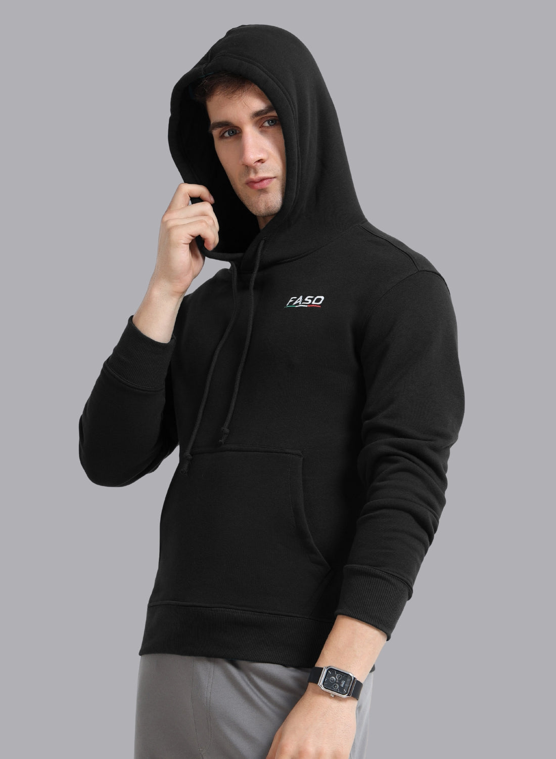 FASO Men’s Premium Fleece Hooded Sweatshirt