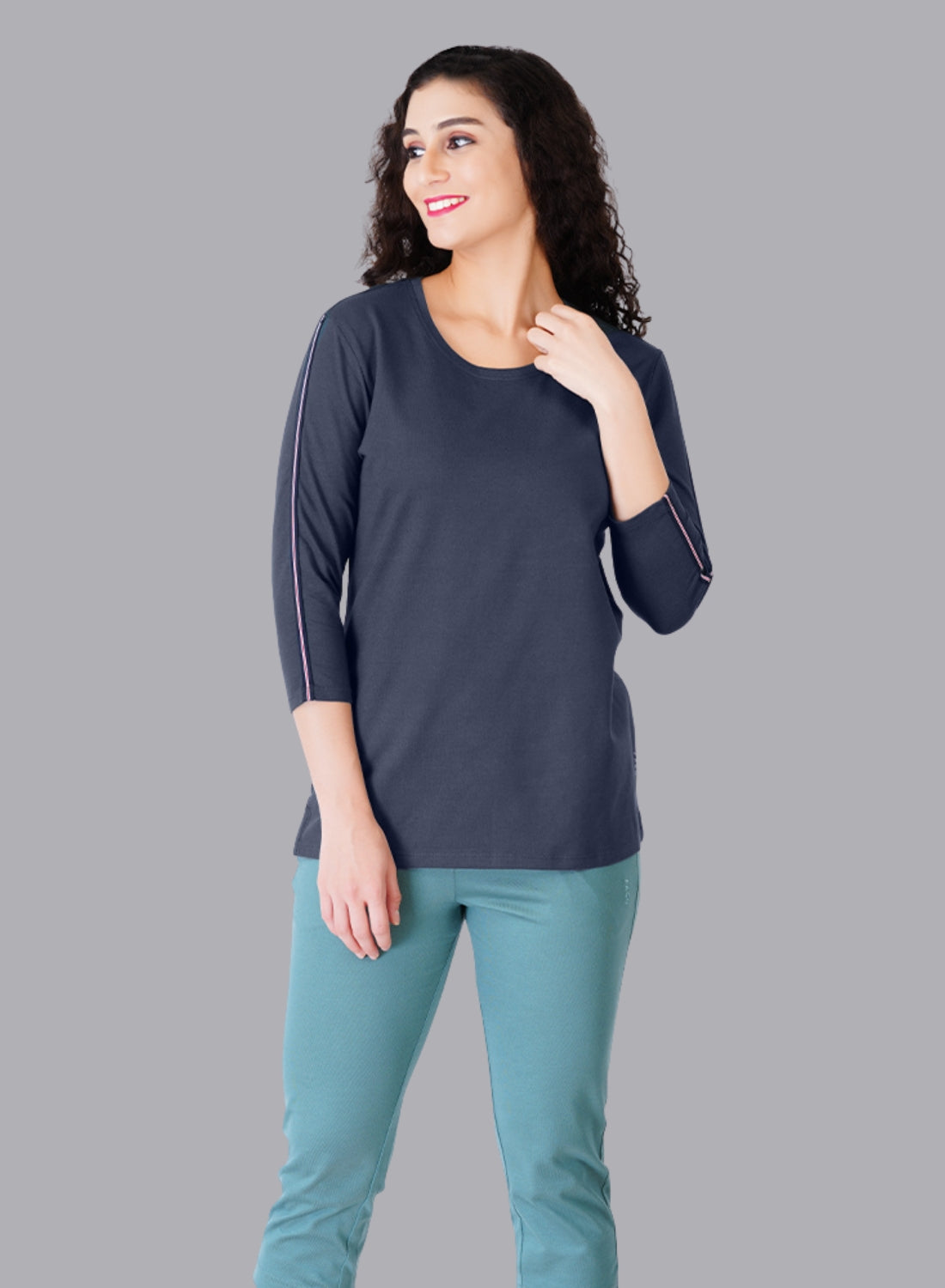 Faso Women's Cotton 3/4 Sleeve T-Shirt