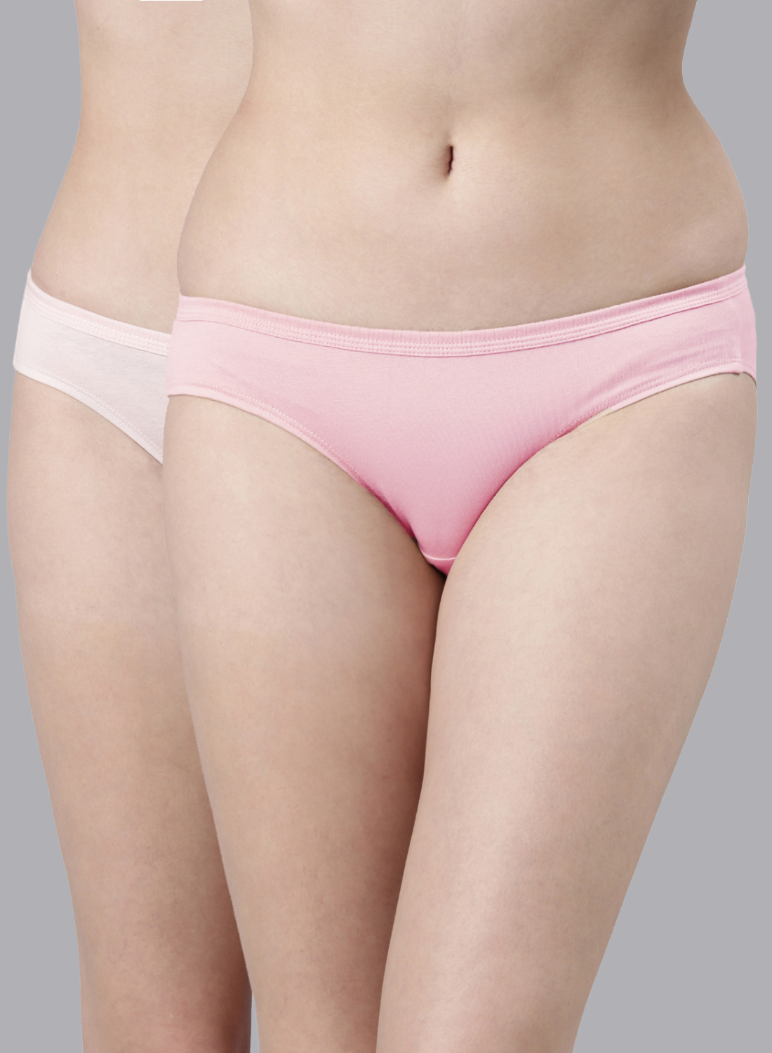 Faso Women's Cotton Inner Elastic Bikini (Pack of 2)