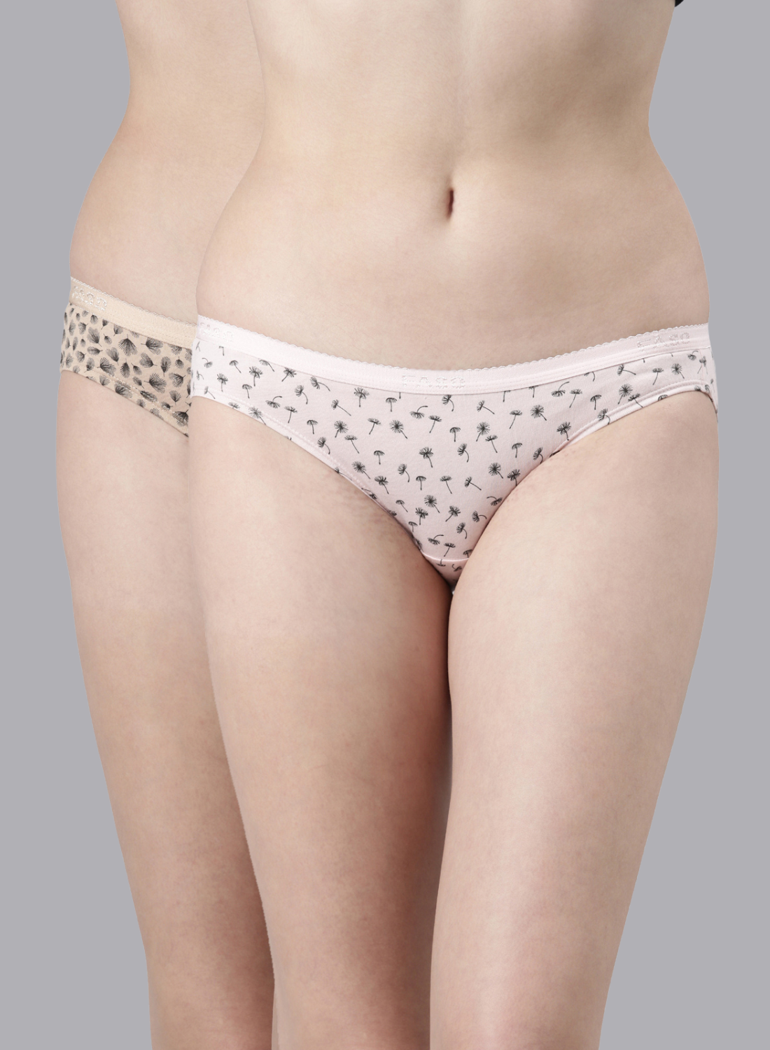 Faso Women's Cotton Outer Elastic Bikini (Pack of 2)