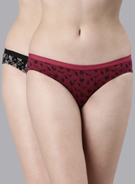 Faso Women's Cotton Outer Elastic Bikini (Pack of 2)