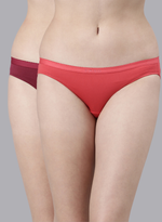 Faso Women's Cotton Outer Elastic Bikini (Pack of 2)