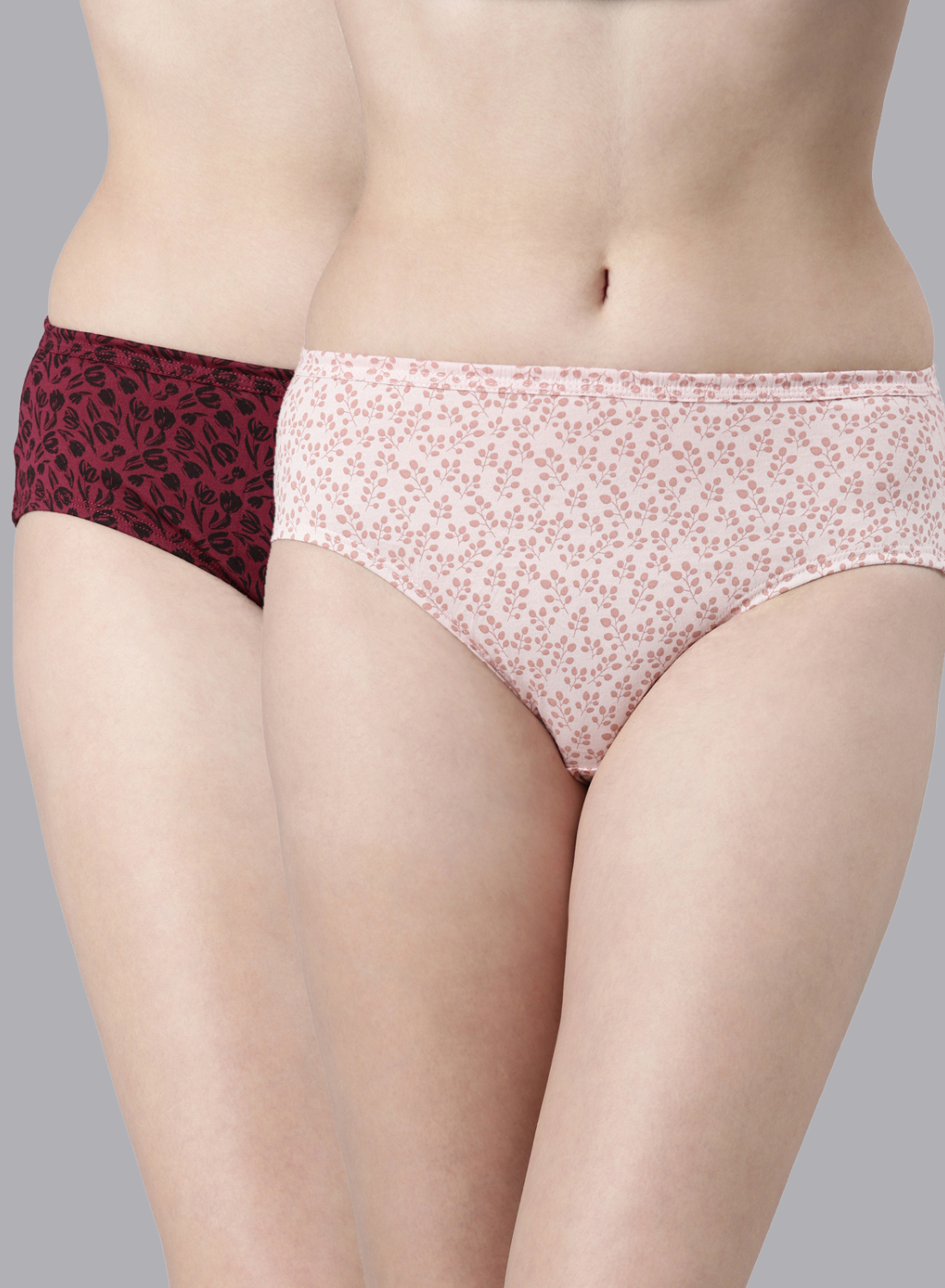 Faso Women's Cotton Inner Elastic Hipster (Pack of 2)