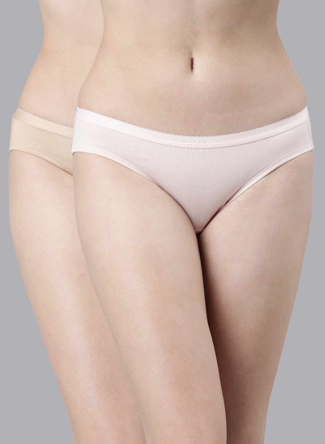 Faso Women's Cotton Outer Elastic Bikini (Pack of 2)