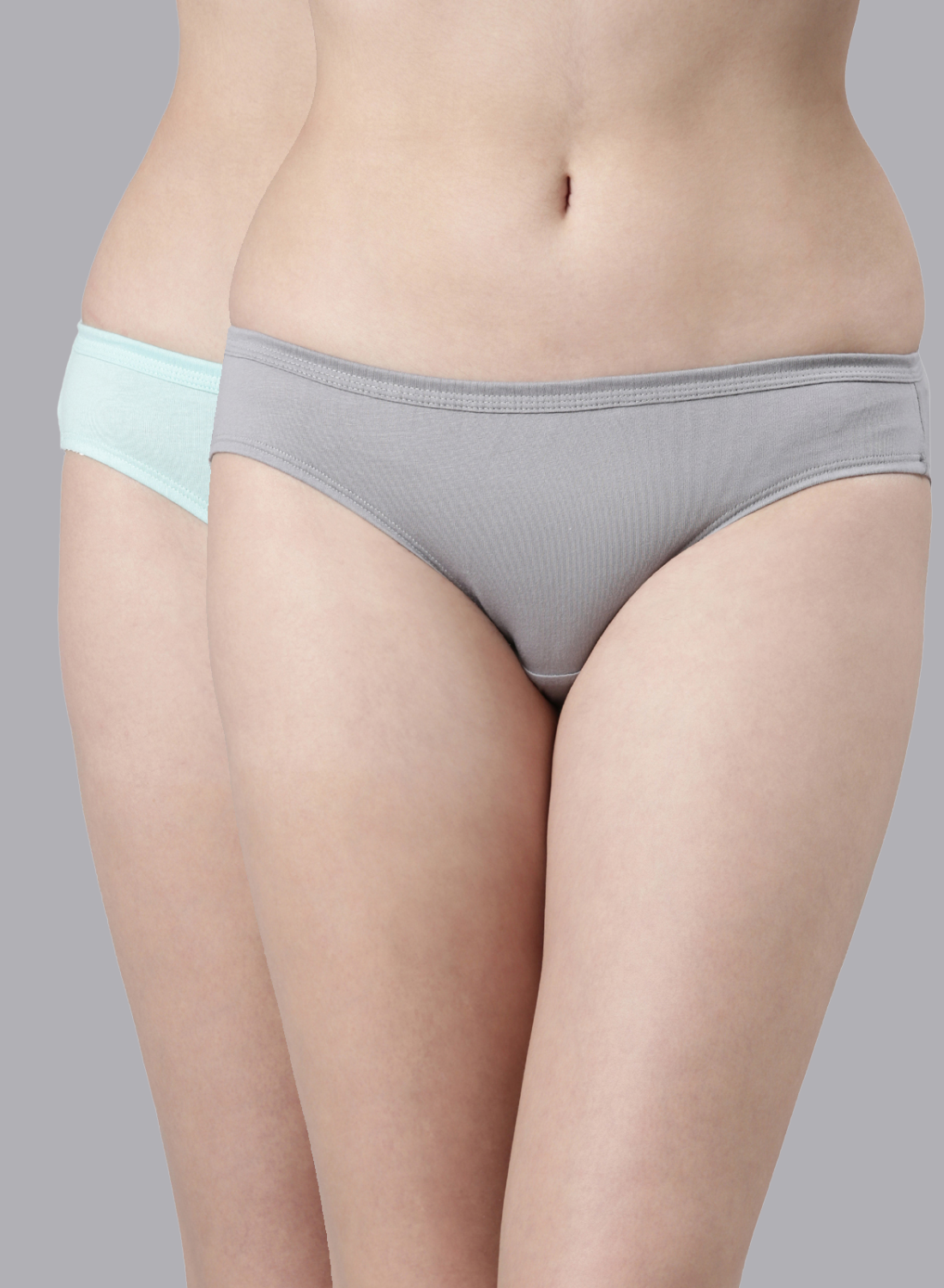 Faso Women's Cotton Inner Elastic Bikini (Pack of 2)