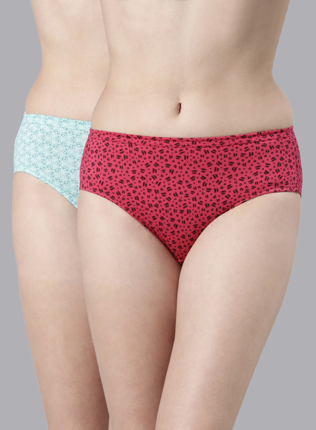 Faso Women's Cotton Inner Elastic Hipster (Pack of 2)