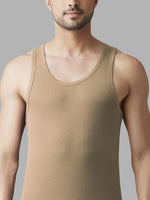 Faso Men's Super Combed Cotton Rib Color Vest Pack of 2