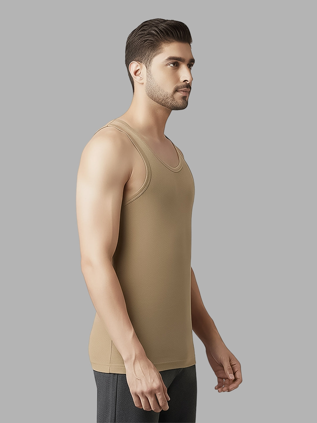 Faso Men's Super Combed Cotton Rib Color Vest Pack of 2