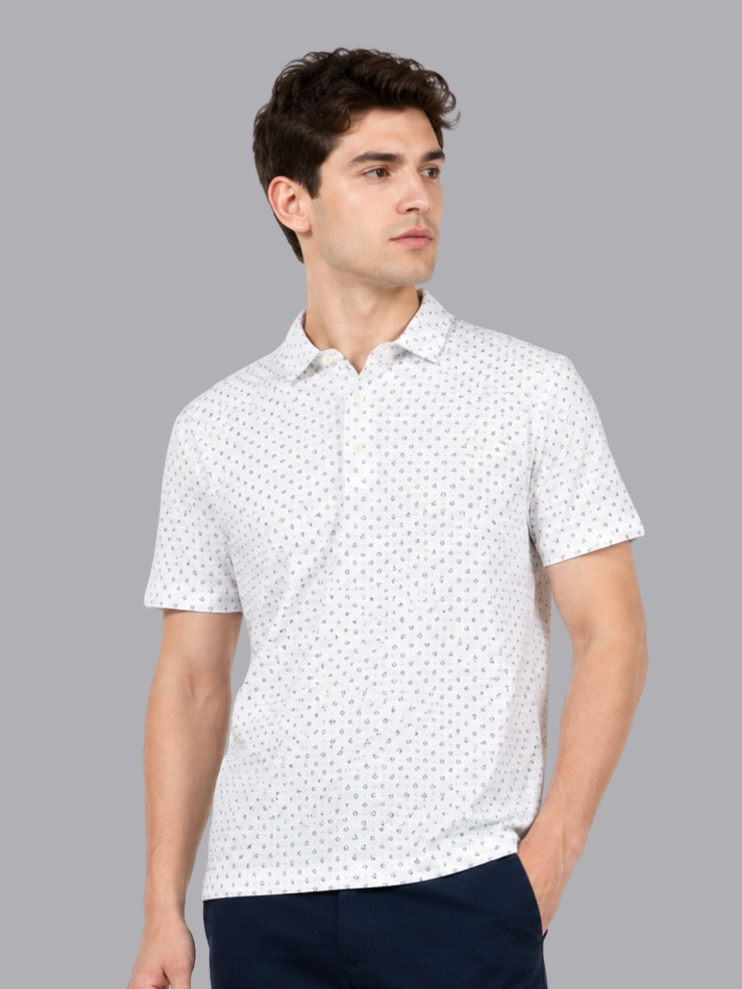 FASO Men's print Polyester Polo T-shirt