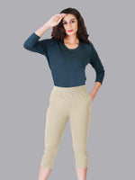 Faso Women's Cotton Capri Pants