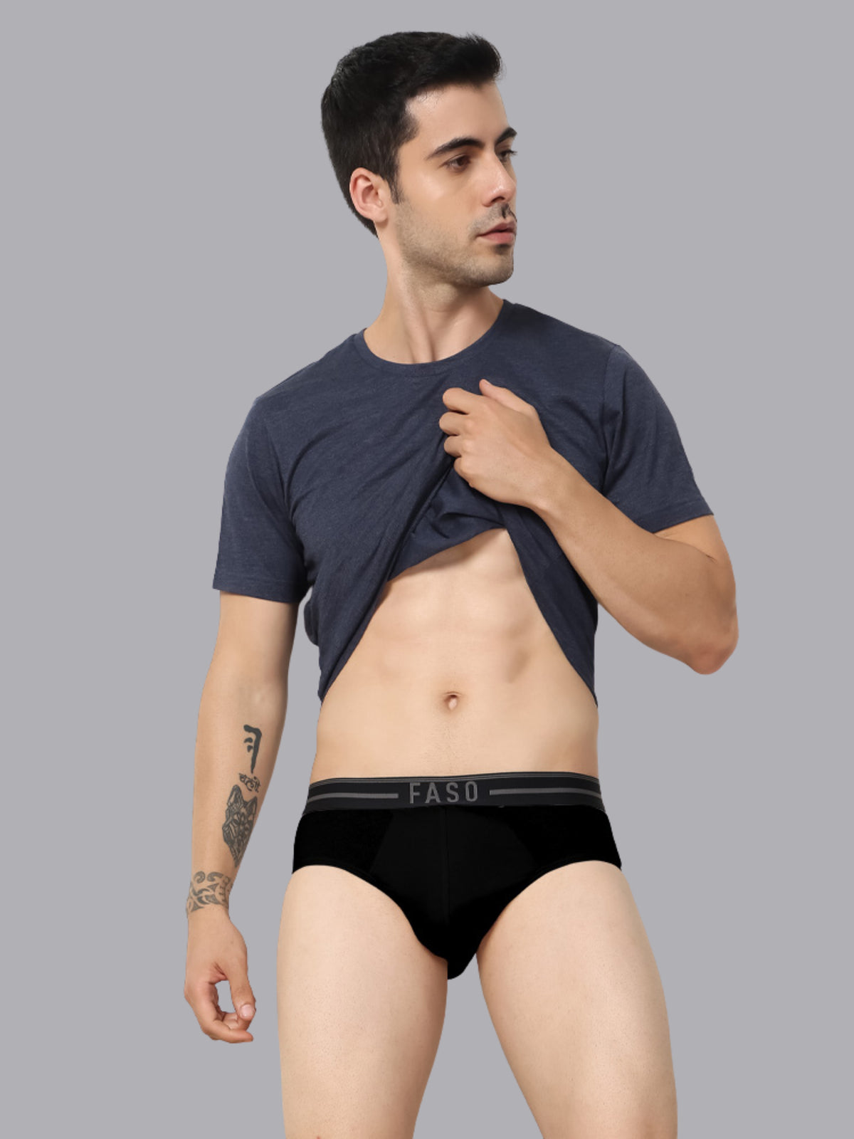 Faso Men's Cotton Outer Elastic Brief(Pack of 2)
