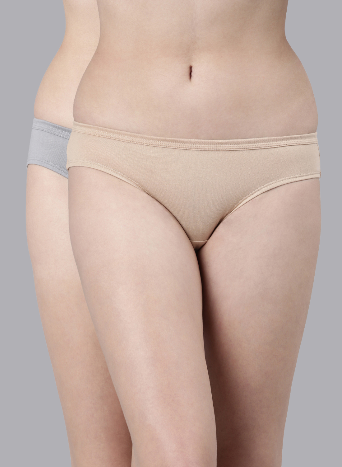 Faso Women's Cotton Inner Elastic Bikini (Pack of 2)