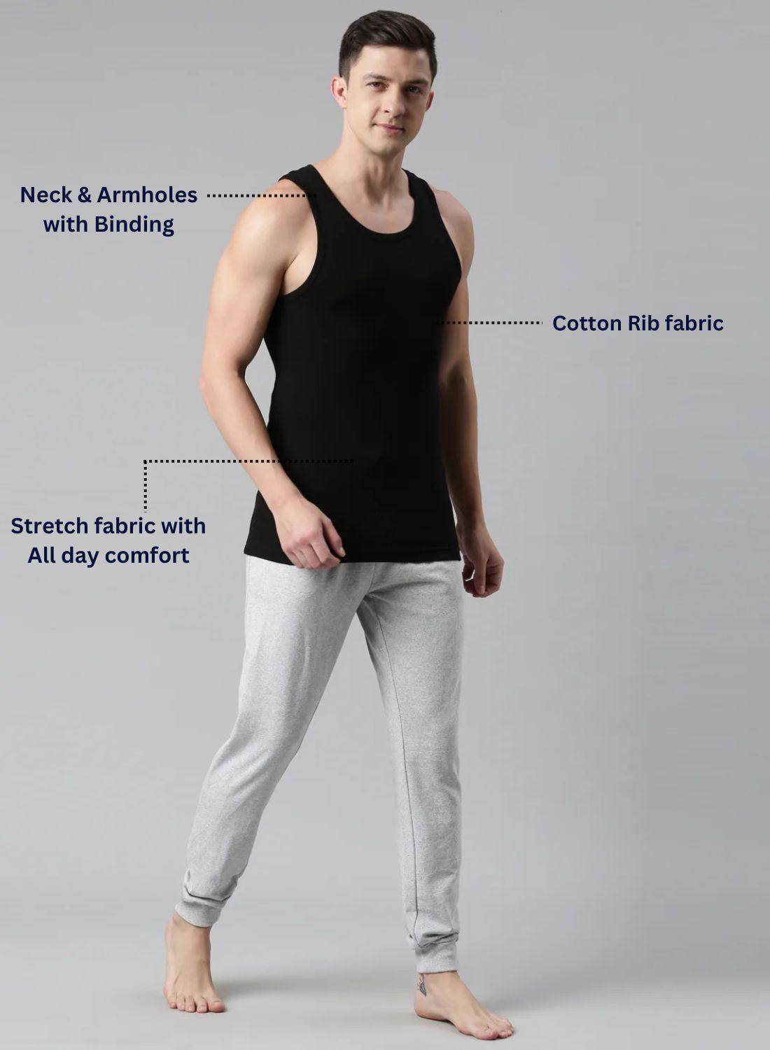 Faso Men's Cotton Rib Comfort Color Vest
