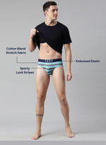 Faso Men's Cotton Yarn Dyed Striped Brief