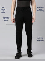 Faso Men's Cotton Side Seam Piping Track Pant