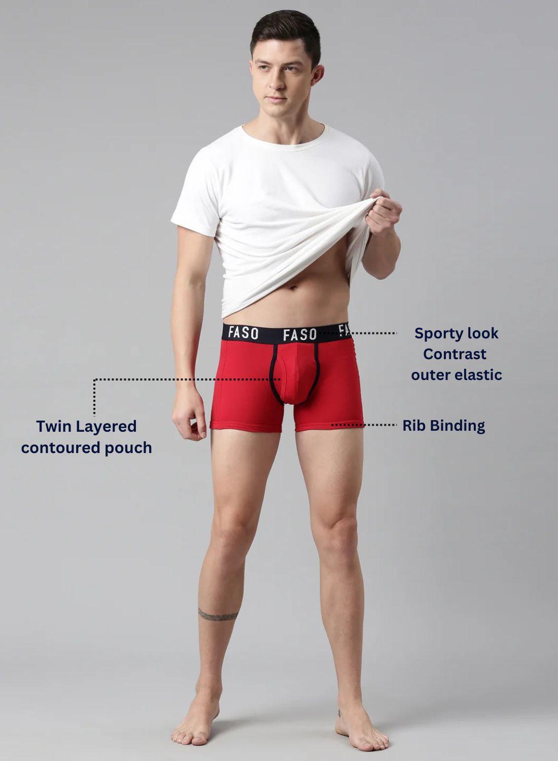 Faso Men's Premium Outer Elastic Trunk