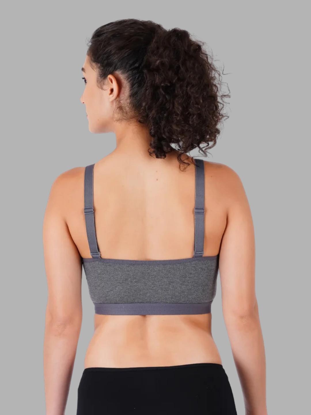 Faso Women's Cotton Sports Bra With Strap