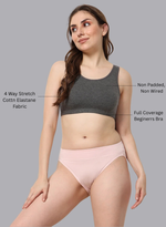 Faso Women's Cotton Beginners Sports Bra