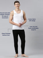 Faso Men's White Design Cotton Vest (Pack of 2)
