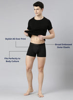 Faso Men's Cotton Outer Elastic All Over Print Trunk
