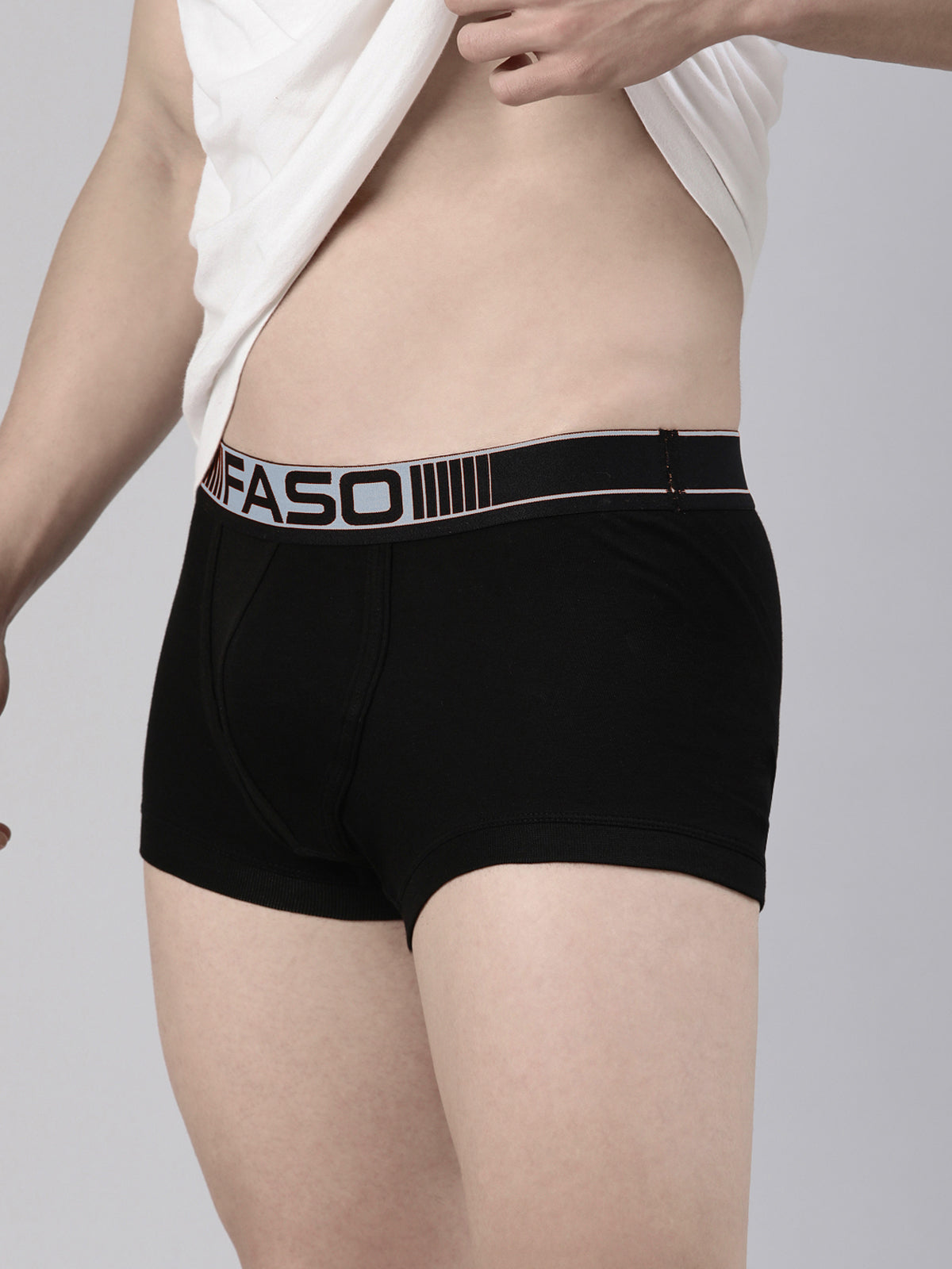 Faso Men's Cotton Neon Outer Elastic Trunk (Pack of 2)