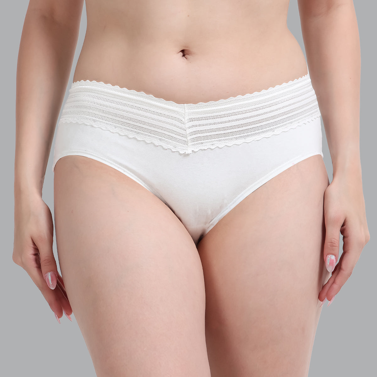 FASO Women’s Cotton Blend Lace Hipster Panties Pack of 3