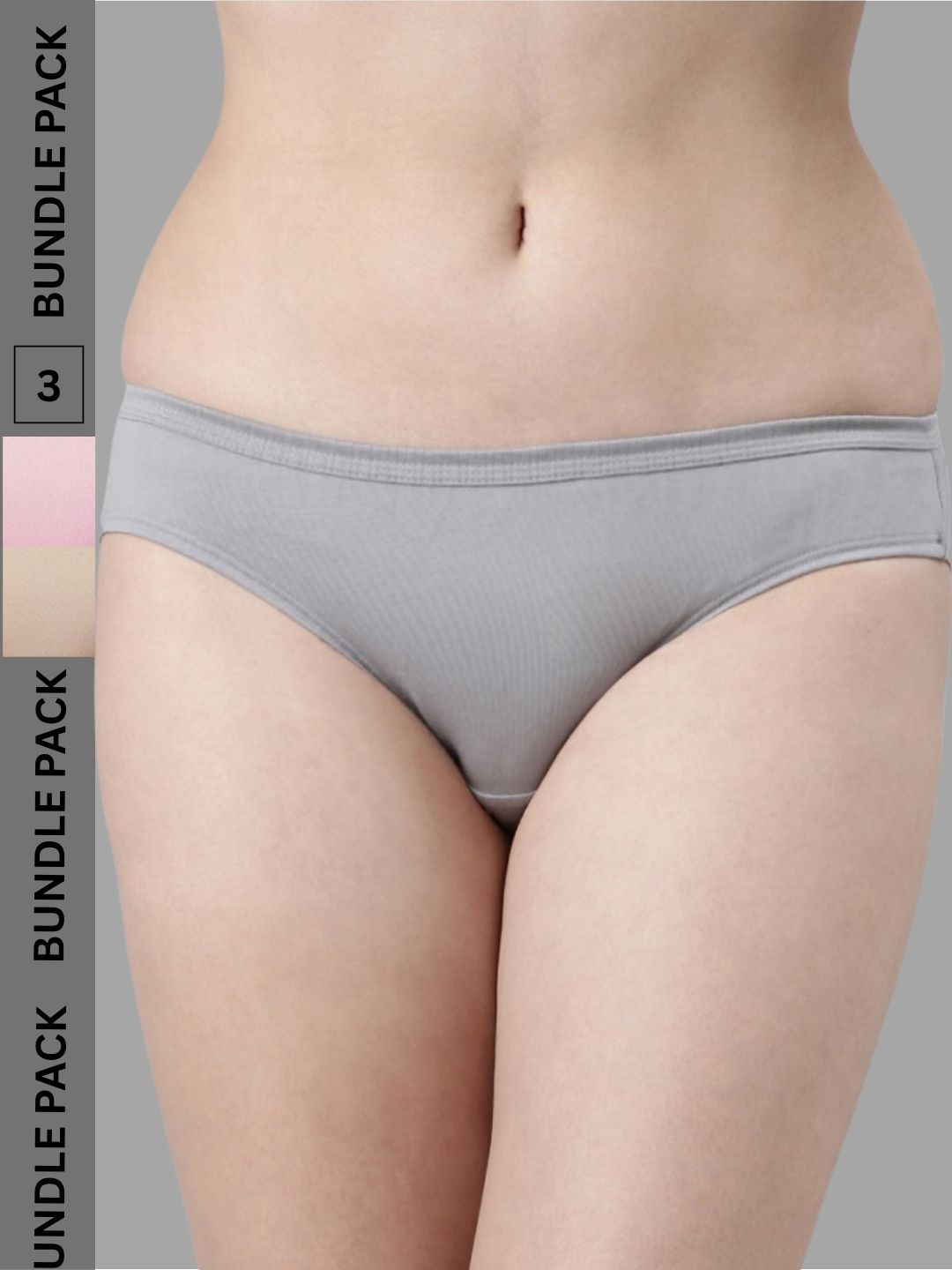 Faso Women's Cotton Inner Elastic Bikini (Pack of 3)