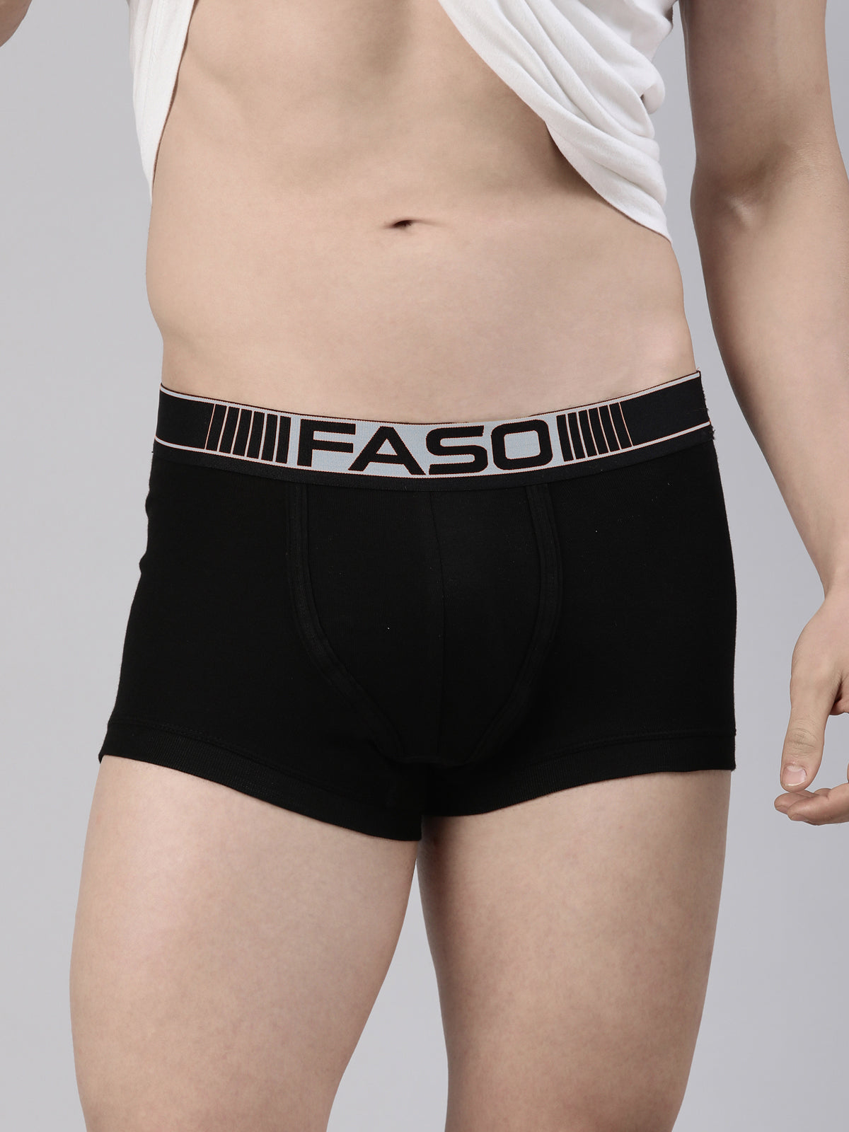 Faso Men's Cotton Neon Outer Elastic Trunk (Pack of 2)