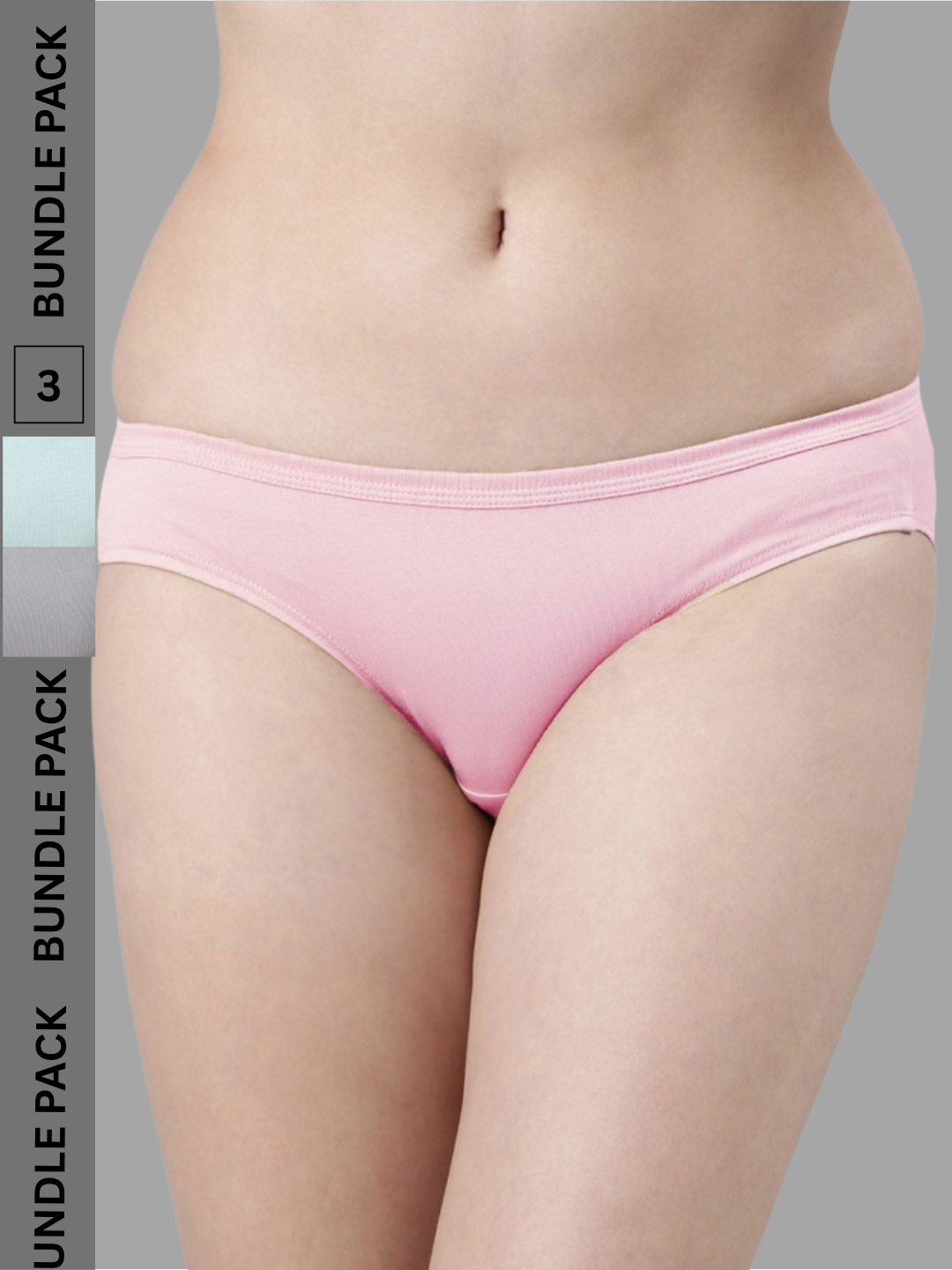 Faso Women's Cotton Inner Elastic Bikini (Pack of 3)