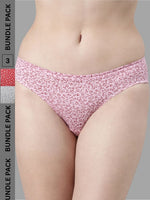 Faso Women's Cotton Inner Elastic Bikini (Pack of 3)