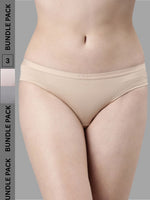 Faso Women's Cotton Outer Elastic Bikini (Pack of 3)
